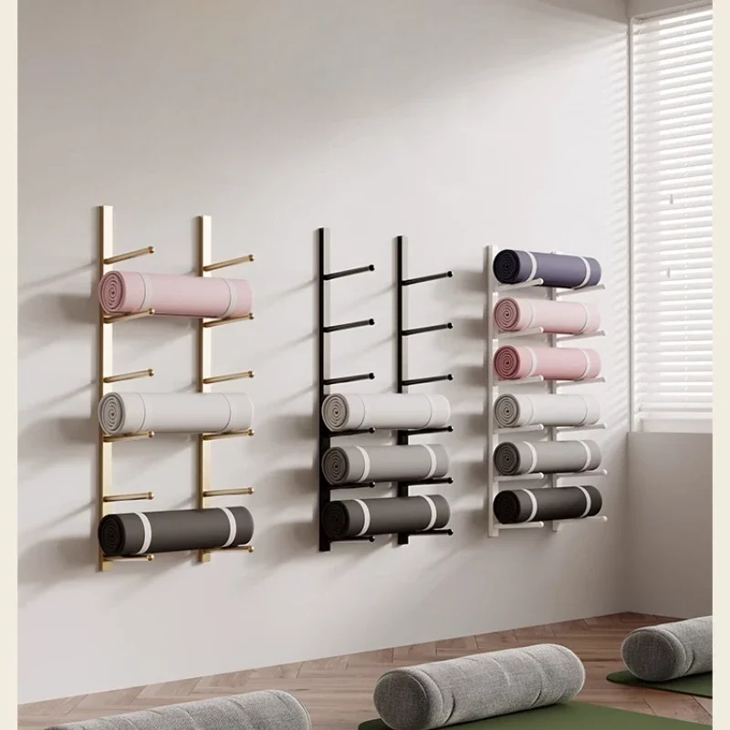 Multilayer Wall Shelf Iron Yoga Mat Storage Rack Gym Equipment Sorting Rack Indoor Layered Design Sports Equipment Display Stand 5