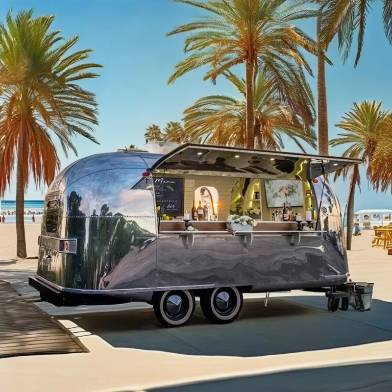 Customized Durable Ice Cream Trailer Fiberglass Aluminum Street Food Multifunctional for Candy Application