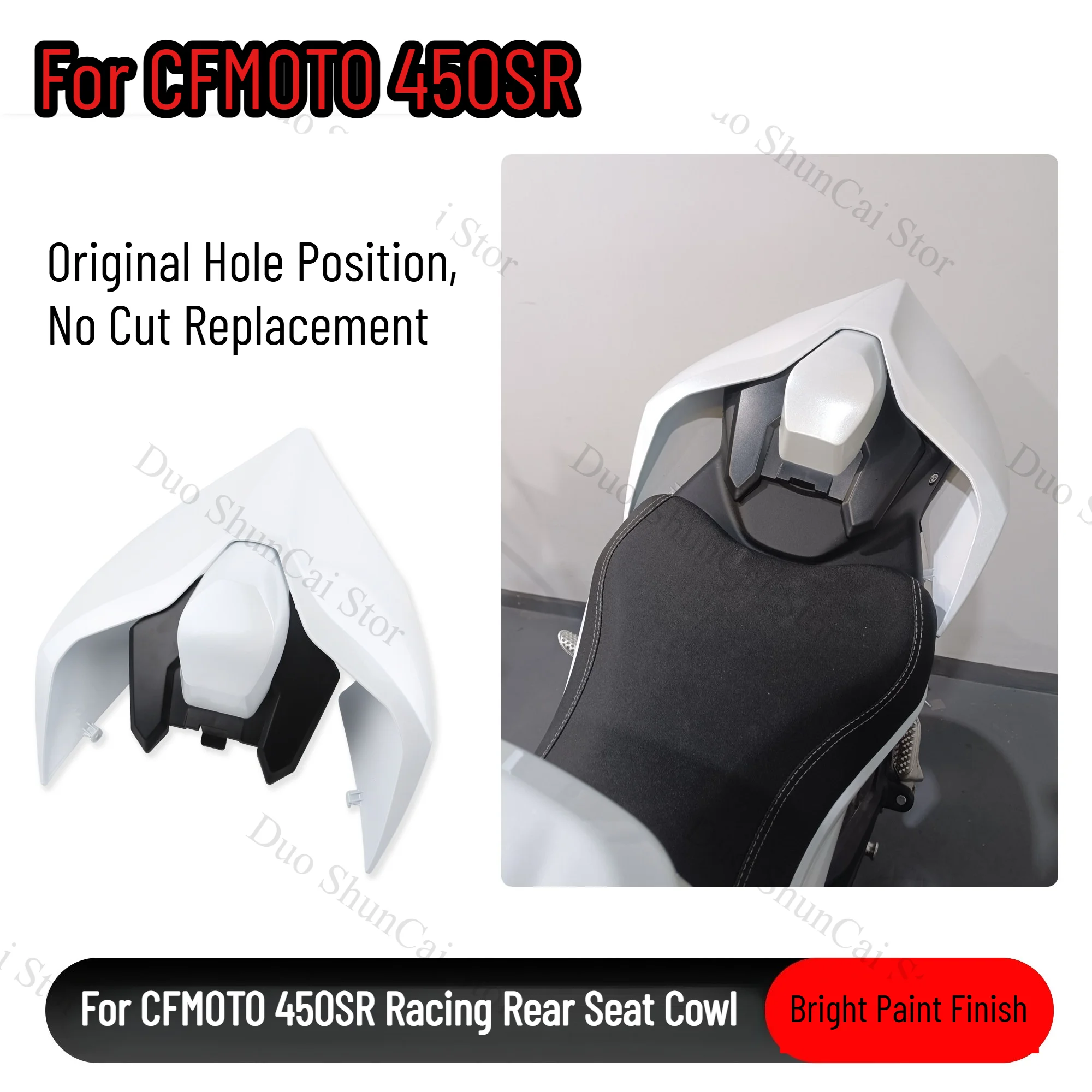 FOR CFMOTO 450SR Rear Seat Cowl Hump Tail Fairing Ducati Style Upgrade Parts Cutting Direct Install Styling Mod Sport Motorbike