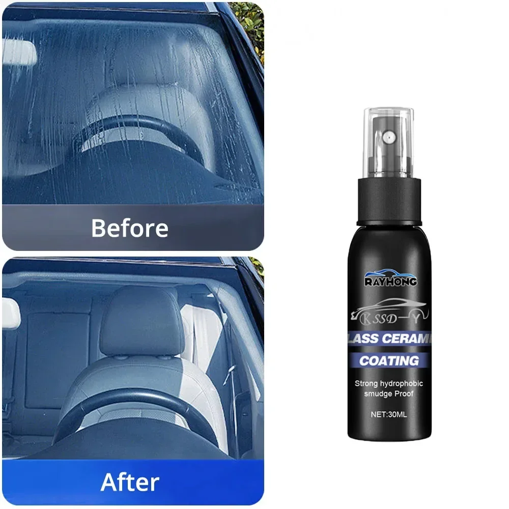 Agente repelente al agua para parabrisas de coche, revestimiento impermeable para ventana, a prueba de lluvia, Nano hidrofóbico, antivaho, mantenimiento, 30ml