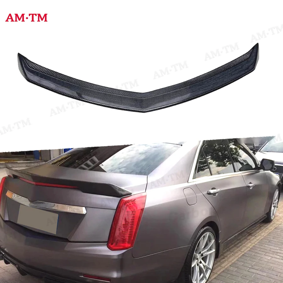 

For Cadillac CTS Sedan 4 door 2014 2015 2016 CTS-V Sport Style Carbon Fiber Rear Trunk Spoiler Wing Rear Wing Body kit