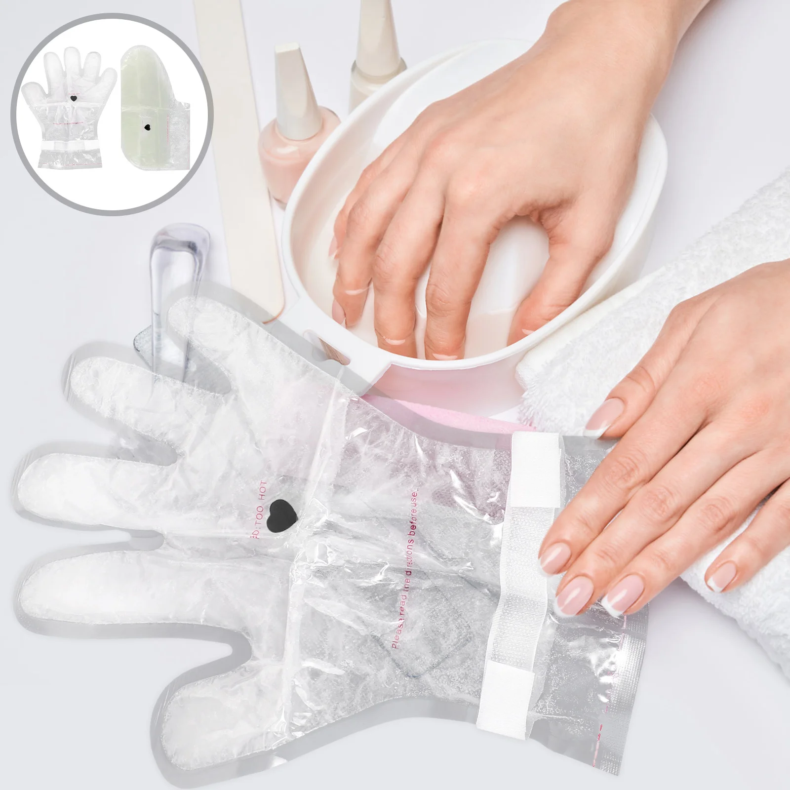 

1Set Hand Mask Wax Kit Paraffin Moisturizing Gloves and Foot Bags for Exfoliation Spa Care At Home Deep Hydration Skin Renewal