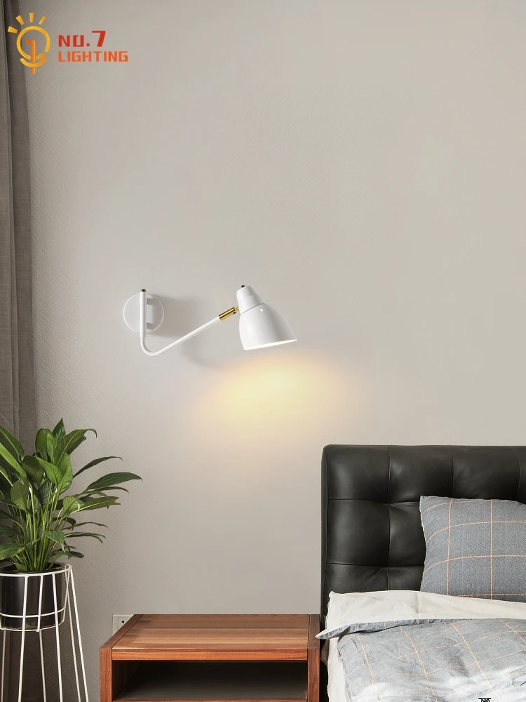 Applique murale LED industrielle pivotante, style nordique, Simple, bras pivotant, pour bureau, chevet, chambre à coucher, arrière-plan, Salon