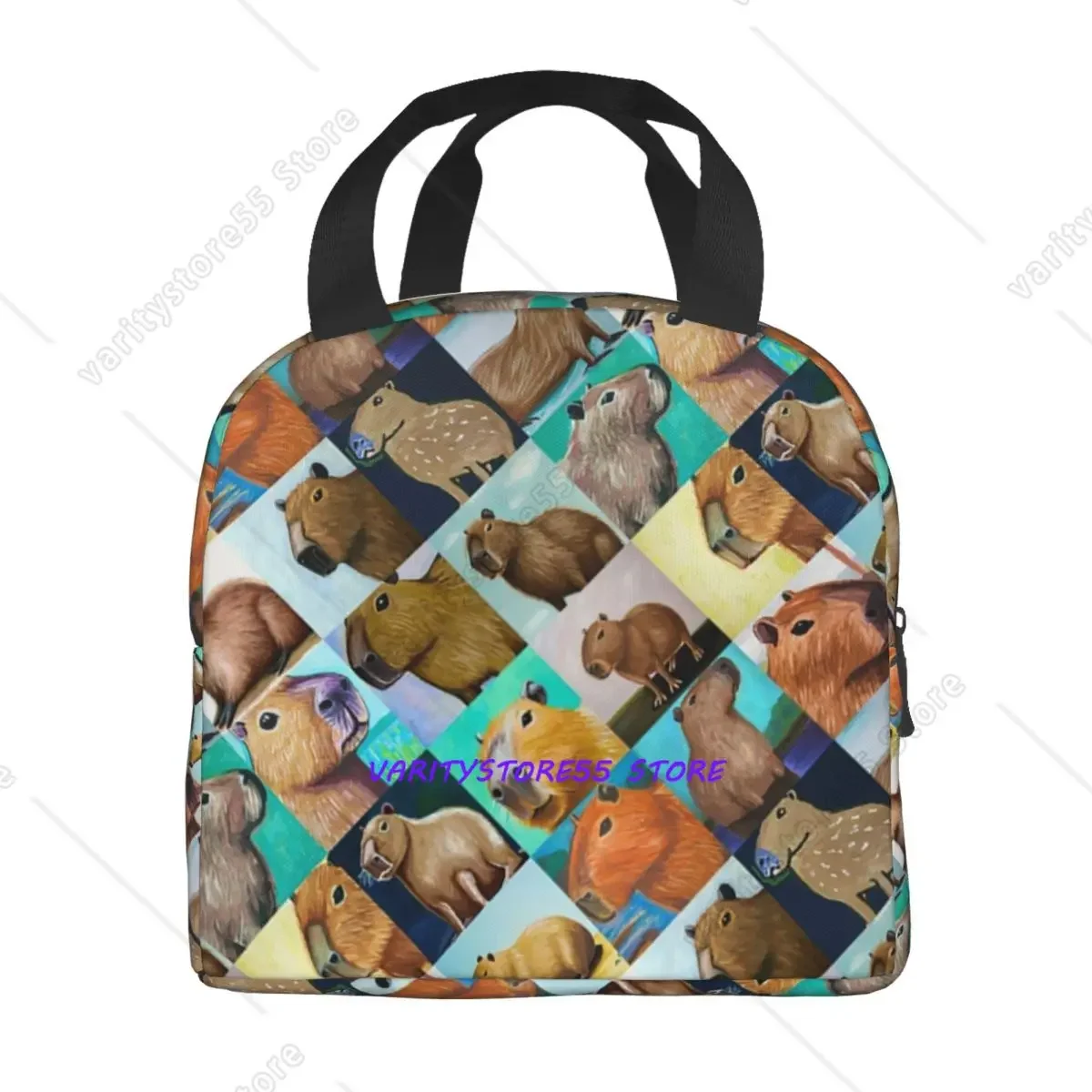 Custom Capybara Collage Lunch Bag Men Women Thermal Cooler Insulated Lunch Boxes for Student School