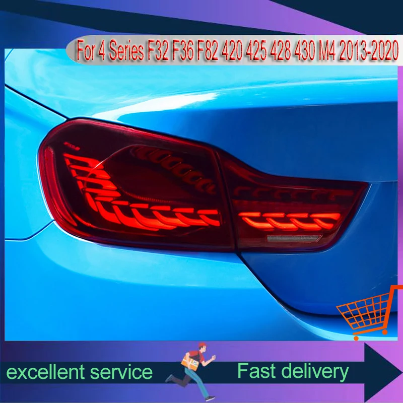 Car Taillight For BMW 4 Series F32 F36 F82 420 425 428 430 M4 2013-2020 Refit Dragon Scale Dynamic Turn Signal Light Assembly