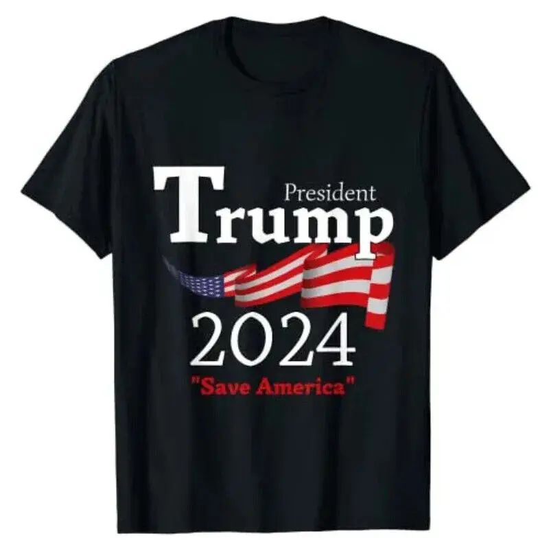 Funny 2024 Election Graphic Tee Short Sleeve Campaign Tops Free Donald Trump Rep