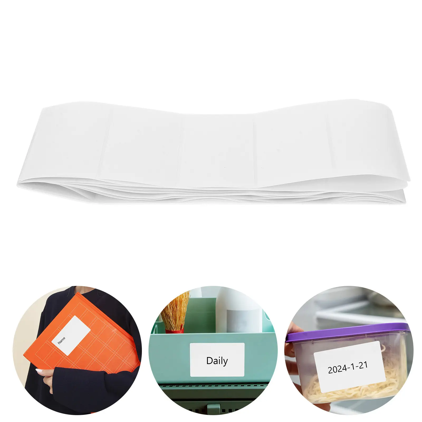 

100 самоклеящихся этикеток для имен, белые, 80x50 мм, с закругленными углами, из мелованной бумаги, для почтовых адресов, для офиса и дома