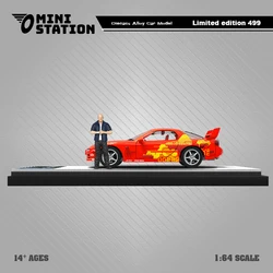 Mini Station 1:64 RX-7 Orange  limited499 Diecast Model Car