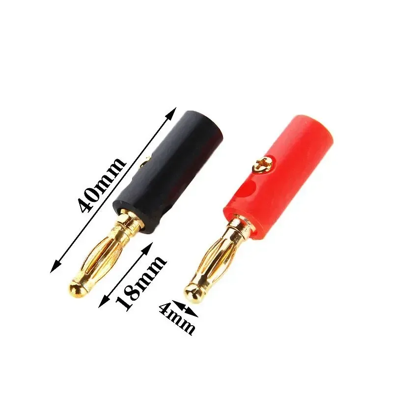 10pcs 4mm Gold Plated Lantern Type Banana Plugs Audio Connectors Screw Fixed Stackable Jack Solderless Speaker Wire Plugs image 4