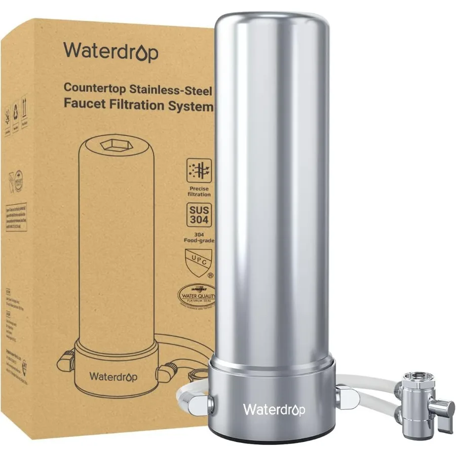 

Countertop Water Filter System for Sink Faucet 5-Stage Stainless Steel Red NSF/ANSI 42 Certified Reduces Heavy Metals and 99 Ch