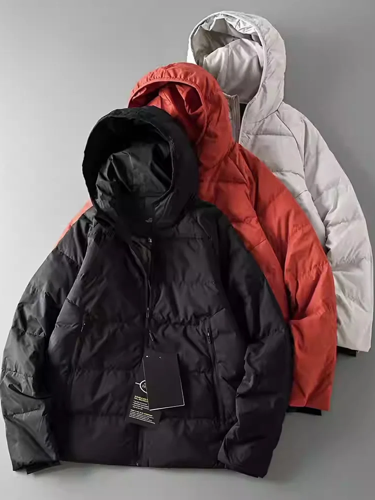 

Lightweight aphene 90 down Hooded Outdoor Jaet Men's Casual Fall Winter Polyester Fiber Faion Urban Sle Waterproof