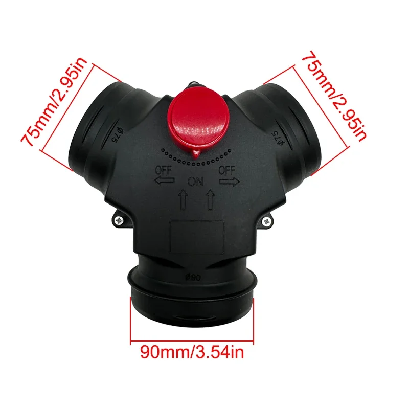 1/2/4/6X 90mm Vavle Flap Diesel Heater Vent Ducting Exhaust Pipe Joiner Connector Y Piece Elbow Outlet For Eberspacher Webasto