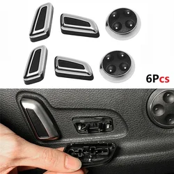 6PCS Seat Adjustment Knob Button Switch Cover Trims For Audi A3 A4 A5 A6 Q3 Q5 /VW /Jetta MK5 MK7/Passat/Tiguan Black Chromed