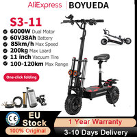 BOYUEDA S3-11 6000W Electric Scooter Adult Dual Motor 85km/h 60V38Ah 120KM Range 200KG Max Load 11\