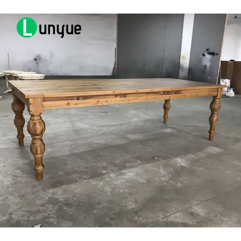 Recycled Wooden Farm Table Country Style Dining Furniture for Wedding Event Home Decor Rustic Solid Wood Large Size Durable