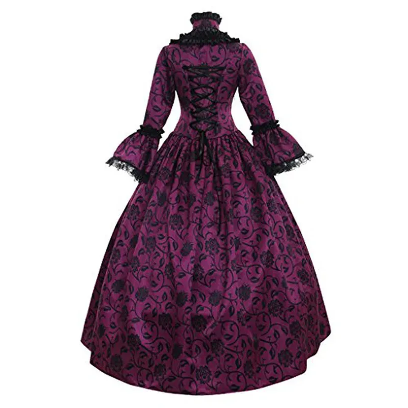 European Medieval Renaissance for Women Elegan Court Cosplay Costume Carnival Vintage Long Sleeve Princess Ball Gown Dress ff,mc