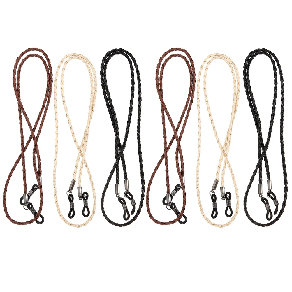 6 قطع من حزام النظارات من السيليكون، حامل نظارات غير قابل للتشوه، قلادة معلقة على الرقبة للرجال والنساء، قراءة النظارات الشمسية