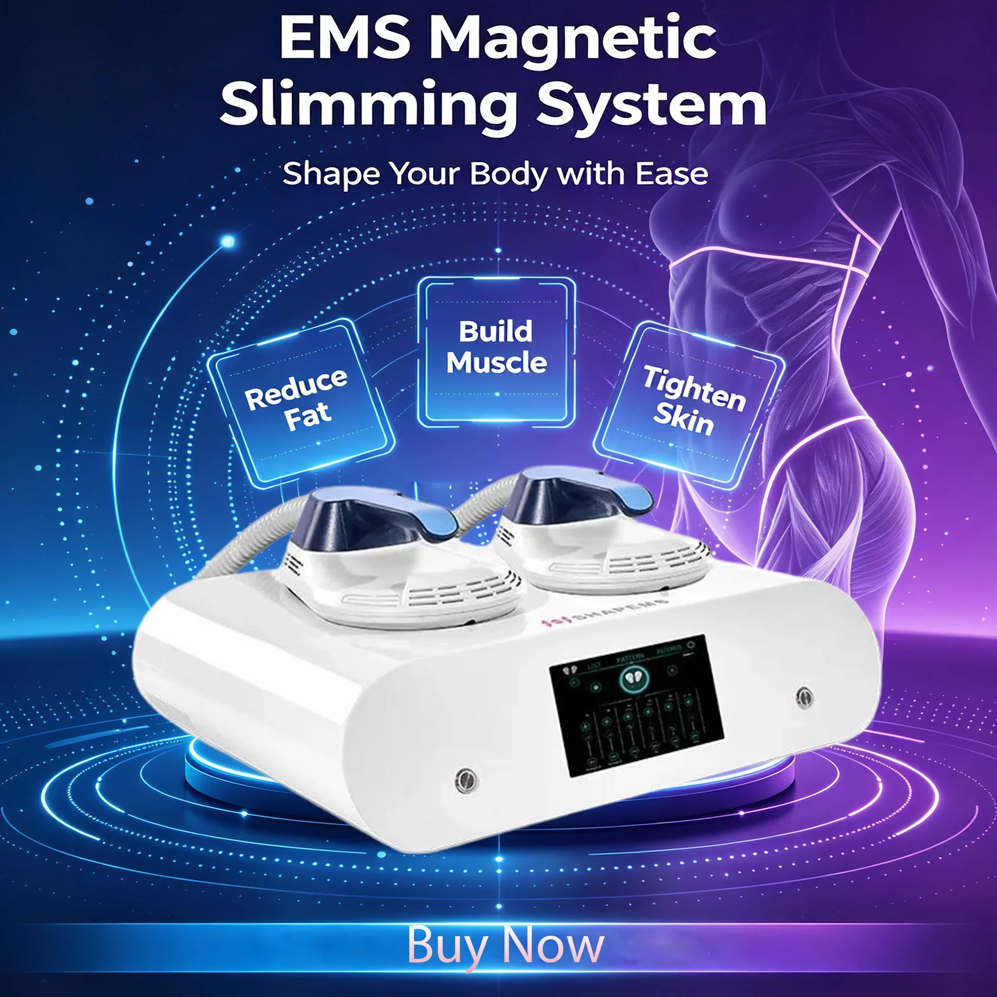 Upgraded 15T RF Muscle Trainer – 36000 Contractions, Body Slimming & Toning – Portable Home Device For Belly, Arms, Legs – CE