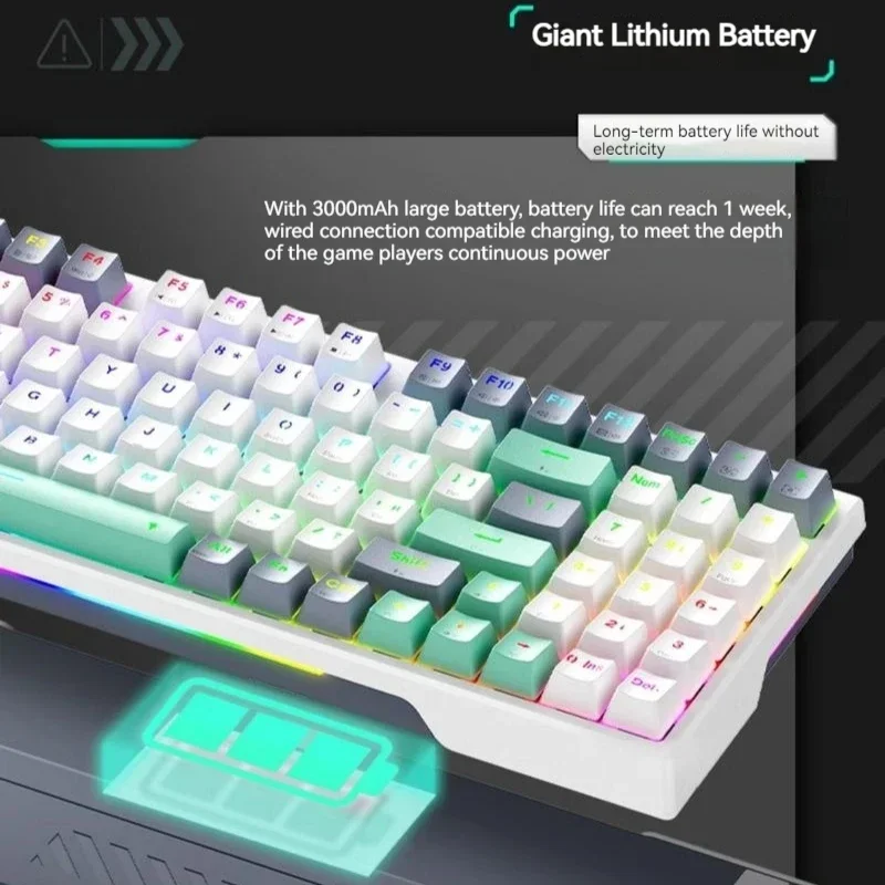 Imagem -06 - Três Modos Teclado Mecânico Gaxeta Estrutura Chave Completa Hot Plug Jogo de Escritório Acessórios Teclado Rgb Presente do Menino 2024 Novo K500pro