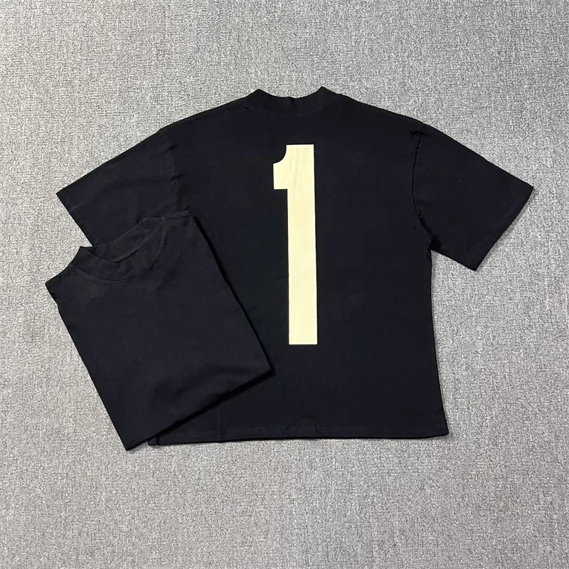 

25ss Vultures YZY Kanye West Black T-Shirts Men Women 1:1 Best Quality NO.1 Printing Pure Cotton Oversized Short Sleeve