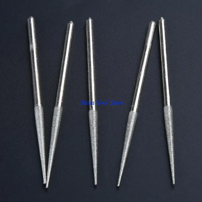 31GJ 5PCS 3 millimetri Shank Rettifica Aste Mini Trapano Diamante Rettifica per Testa Fresa Ago Incisione Intagliare vetro da