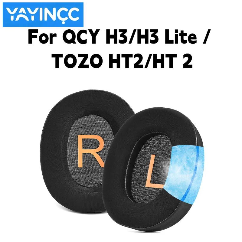 YAYINCC Ersatz-Eisgel-Ohrpolster mit Schnalle für QCY H3/H3 Lite / TOZO HT2/HT 2 Kopfhörer. Tragen Sie sie ohne stickige Gefühle. – Detail 3
