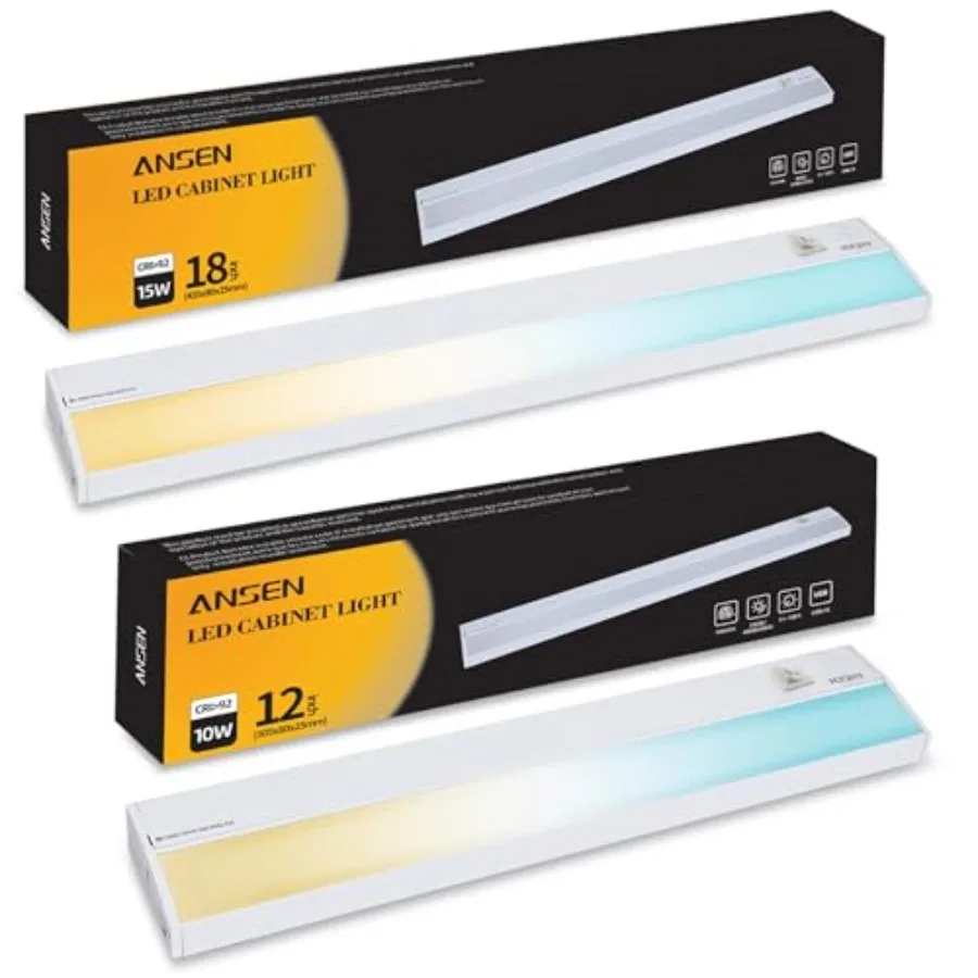 

Hardwired Under Cabinet Lighting, 18inchand12inch LED Light for Kitchen/Closet