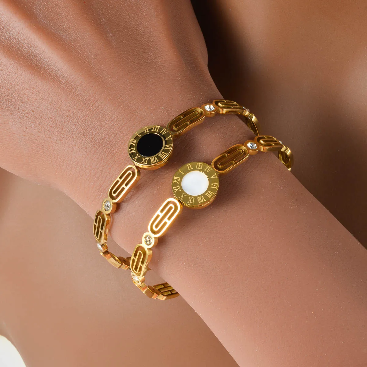 

1PC Stainless Steel Bracelet Sparkling Fashionable Romantic Women's Jewelry Couples Friends Weddings Holidays Jewelry Gifts