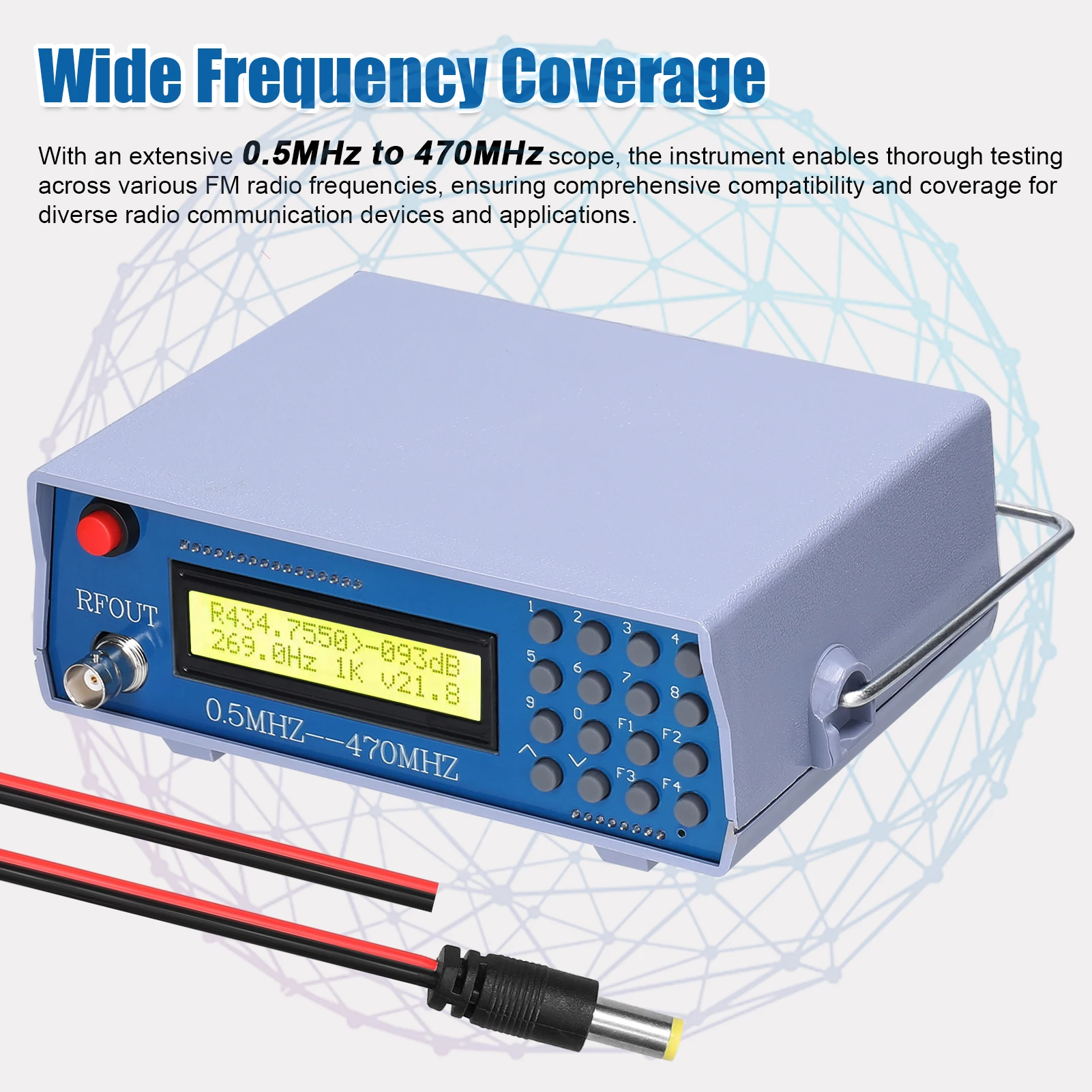 0.5M-470M generatore di sorgente di segnale a radiofrequenza pratico Tester per strumenti di debug per interfono di modulazione di frequenza