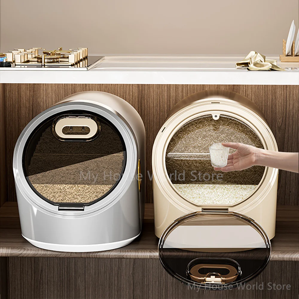 5/10kg Rice Bucket Moisture-proof Insect-proof Sealed Tank Pressed Surface Thickened Powder Storage Bucket Kitchen Storage Box