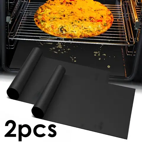 2pcs Reusable Protector Mat Heat Resistant Grill Mats Non-Stick BBQ Grill Mat Baking Mat Barbecue Tools Kitchen Bakeware