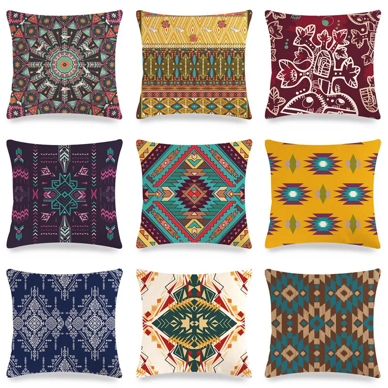 

Persia Boho Pillowcase Ethnic Indian Bohemian Pillow Case for Living Room Bed Sofa Pillow Cover Room Aesthetics Home Decor 40x40