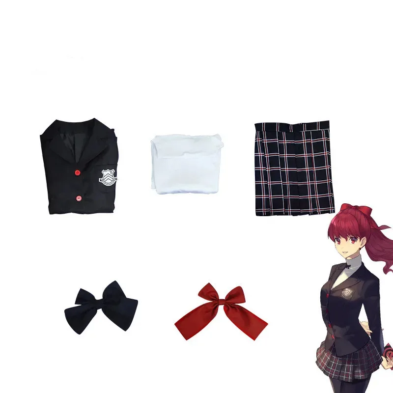 Disfraz Unisex Persona 5 Kurusu Akira Joker, uniformes escolares, trajes de Halloween Yoshizawa Kasumi