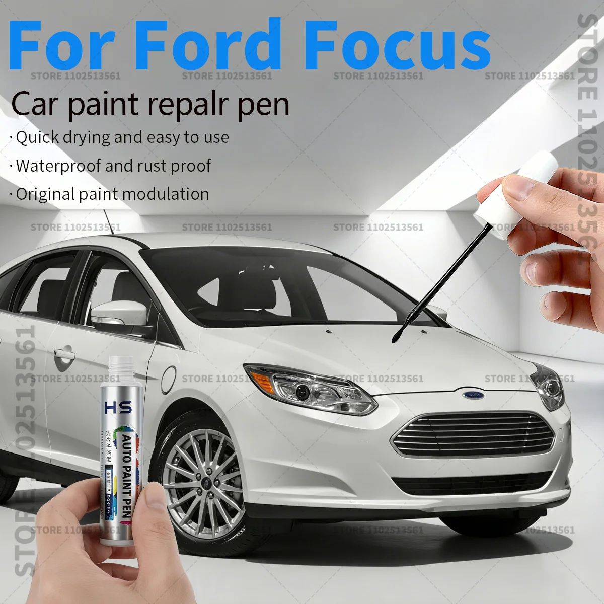 

Ручка-корректор для ремонта автомобильной краски, аксессуары для устранения царапин, цвета: агатовый черный, белый, зеленый, красный, синий, коричневый, магнитный, для Ford Focus 1998-2025 годов
