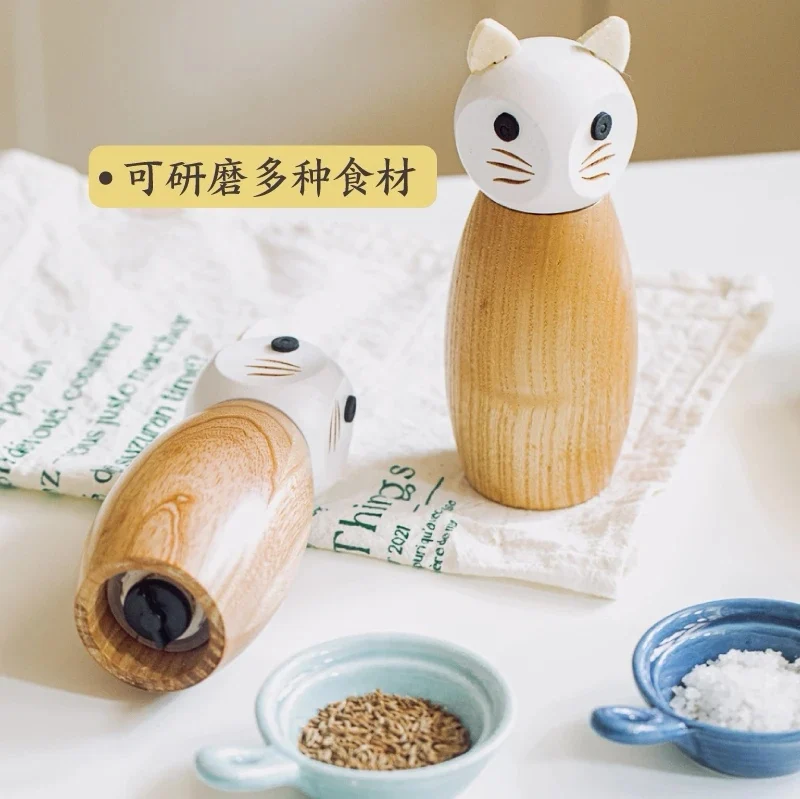 Pepper Grinder Kitchen Manual Sesame Salt Broken Wood Grinding Bottle