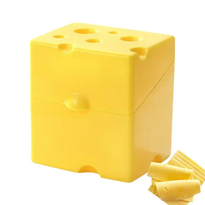 Cheese Storage Box Refrigerator Food Storage Container Cute Cheese Shaped Cheese Slice Storage Box Fresh-Keeping Tea Bag Jar