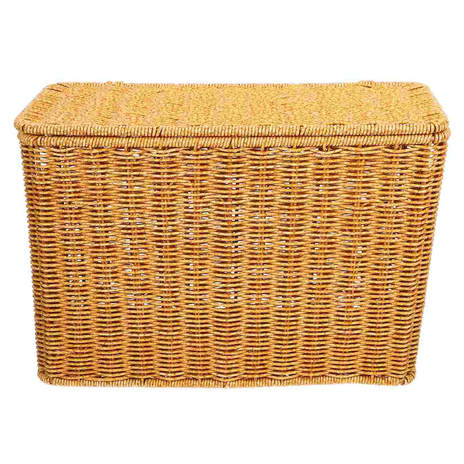 

Narrow Tall Storage Box Lid Portable Woven Basket Small Size Vegetable Toys ganizer Home Gaps Corner Sofa Storage Container