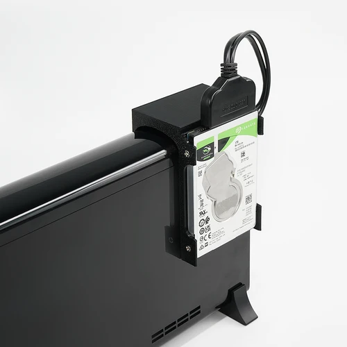 Imagen 1 del producto Soporte de disco duro HDD impreso en 3D negro, soporte de diseño montable en la pared para consola de juegos Retro Wii U