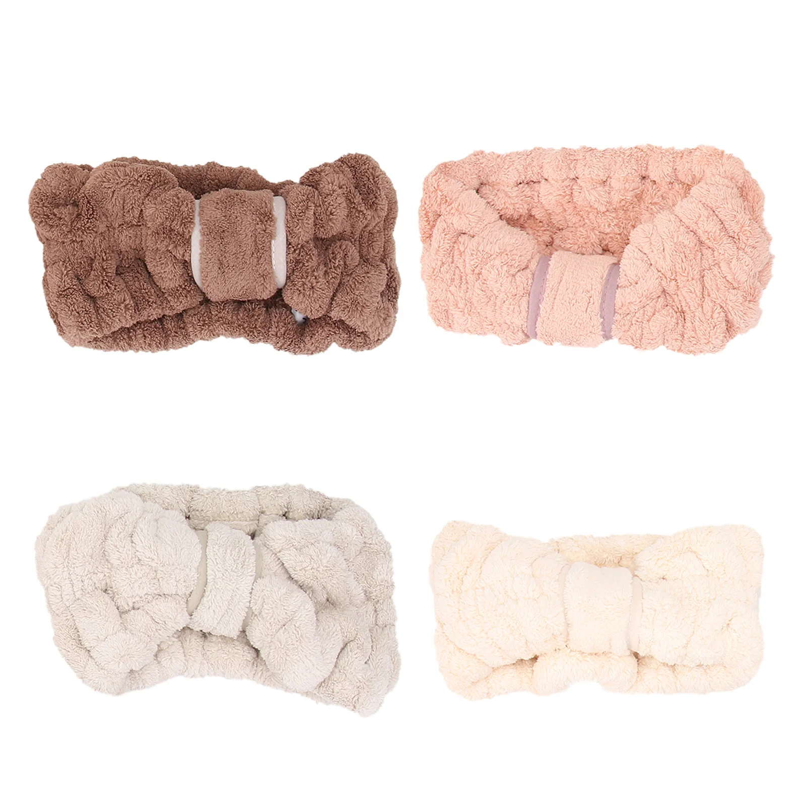 

4Pcs Headband Coral Fleece Elastic Hair Band Bowknot Sports Yoga Makeup Shower for Women Hair Band Sports Hairband