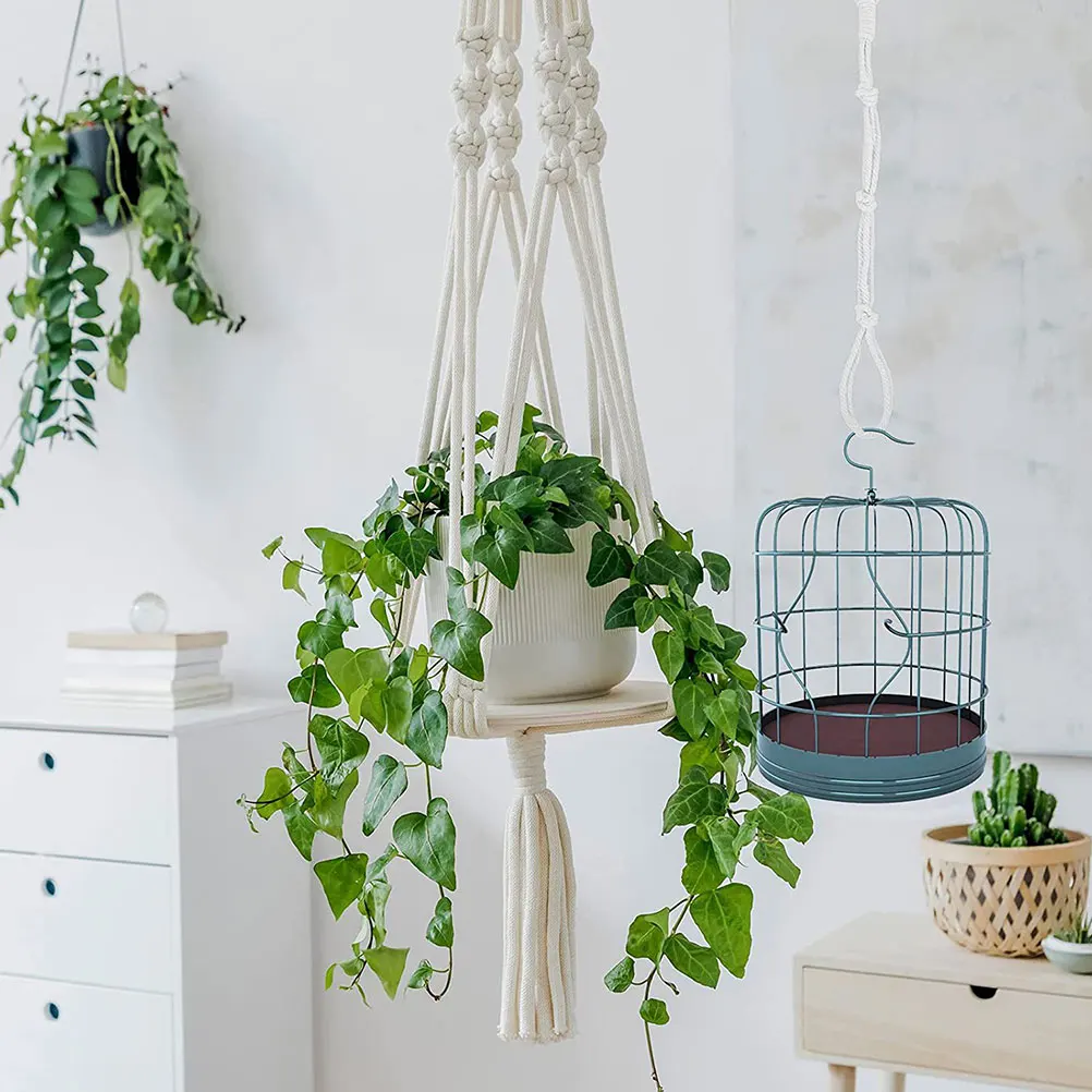 

4Pcs Exquisite Craftsmanship Cotton Plant Hanger Extender Macrame Flower Pot Holder Ropes Indoor Decor Macrame Pot Hangers