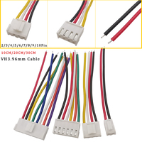 5Pcs JST VH3.96 Female Housing Plug Cable Connector 2/3/4/5/6/8/10 Pin VH 3.96mm Single Head Wires Cable 22AWG Lenght 10/20/30CM