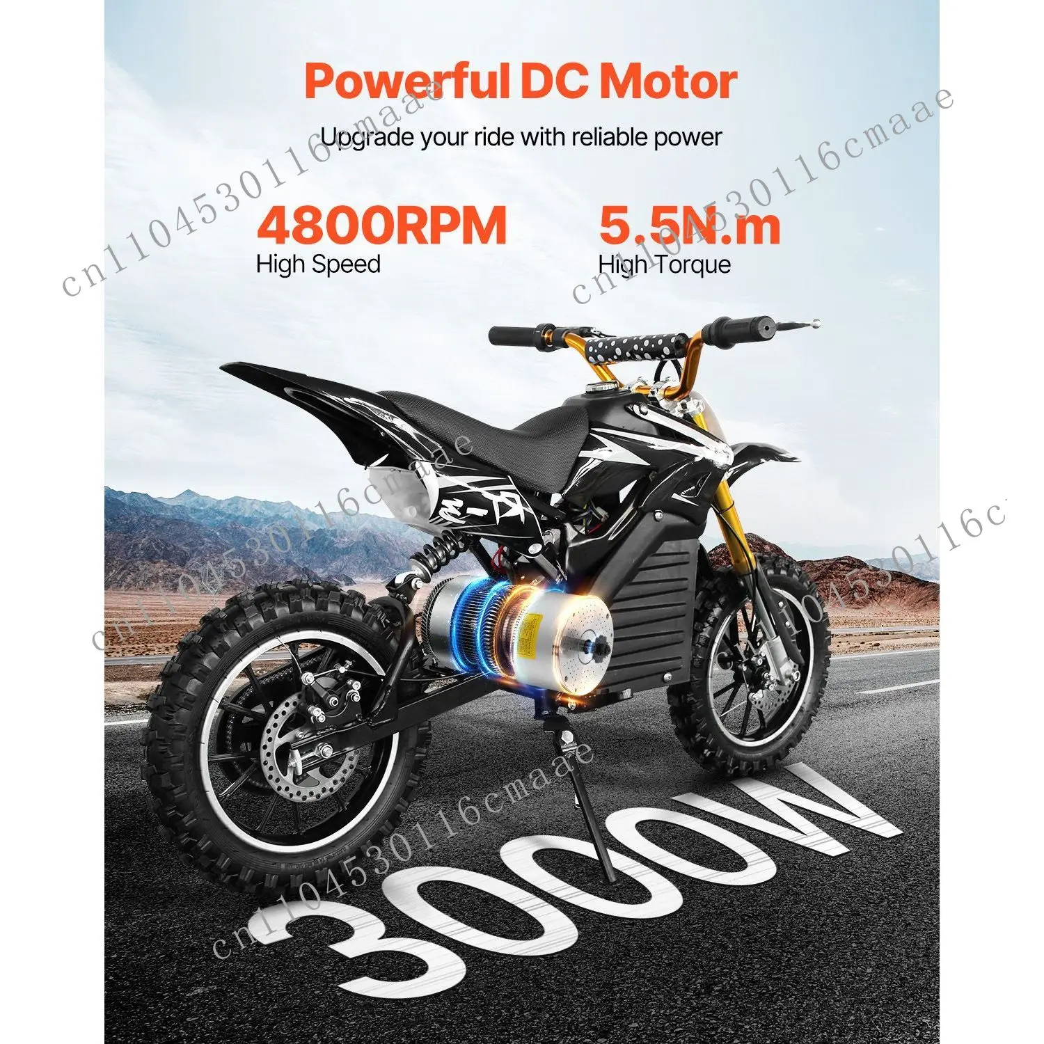 60V 4800rpm 3000W Electric Brushless DC Motor Power Electric Bicycle Motorcycle Engine Electric Vehicle