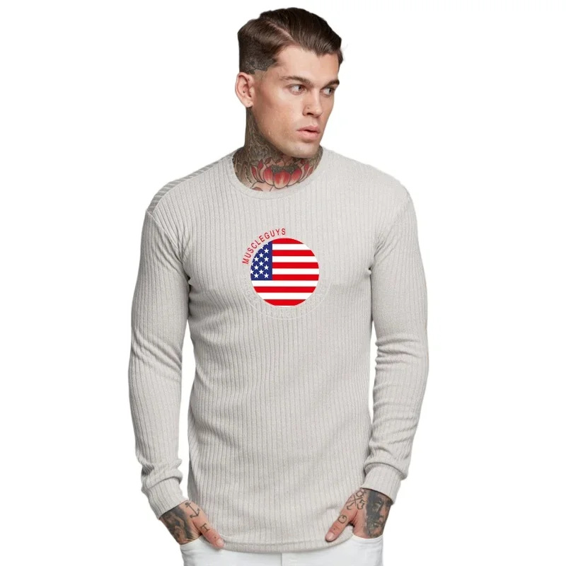 New Fashion Winter Breathable Sweater Men Warm Round Eneck Slim Fit Bodybuilding Fitness Workout Men Knitwear Pull Homme