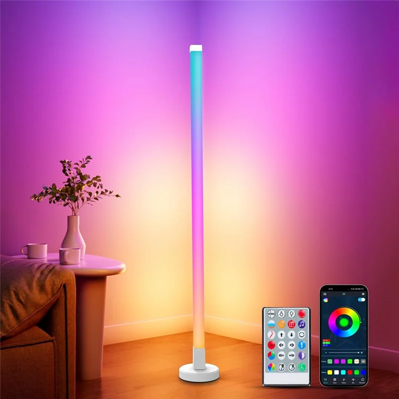

KYCOR-RGB LED Corner Floor Lamp With 16M Colors& Over 200 Scenarios, New Scene For Living Room, Game Room