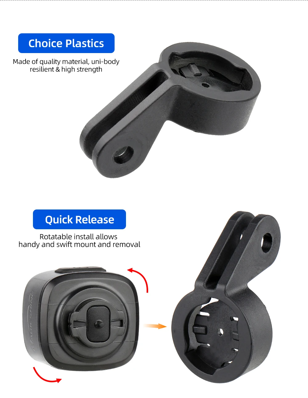 Deemount-Lichthalter für Magicshine RN120 SEEMEE 60 100 180 200 300 Rücklicht mit GoPro-Anpassung MTB-Fahrradsattelhalterung – Detail 4