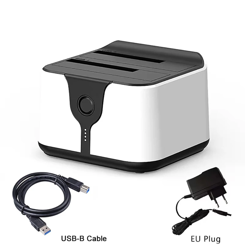 Dual Bay HDD Docking Station One Click Offline Clone SATA To USB 3.0 HDD Docking Station For 2.5/3.5Inch SSD HDD