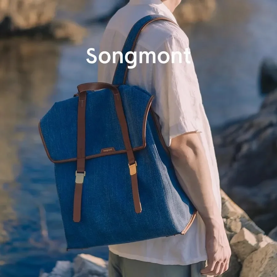 

Songmont Mountain Series Large Backpack - Denim Canvas Unisex Laptop Bag for Work, School & Travel