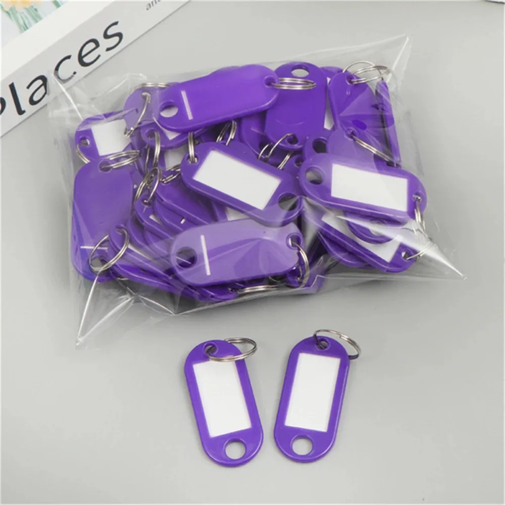 10/20/40 Stuks Kleurrijke Plastic Sleutelhanger Key Tags Label Genummerde Naam Bagagelabel Id Label Naamplaatjes met Split Ring - afbeelding 1