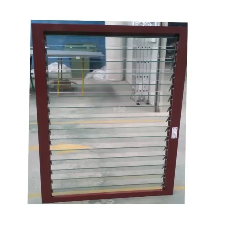 Cheap Aluminum Frame Jalousie Window Glass Shutter Louvers Horizontal Opening Modern Design Outdoor Use Rainproof Ventilation