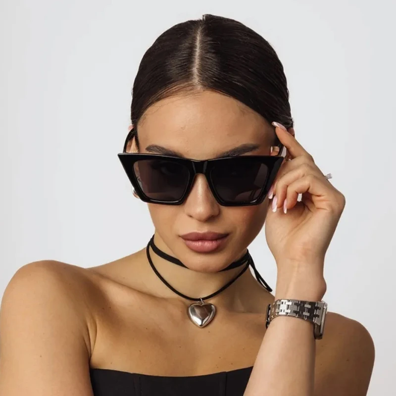 Retro Übergroße Cat Eye Sonnenbrille Frauen Luxus Marke Designer Outdoor Reisen Stick Einfache Stil Sonnenbrille Weibliche UV400